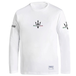 Sparco Maserati Corse Long Sleeve T-Shirt – white