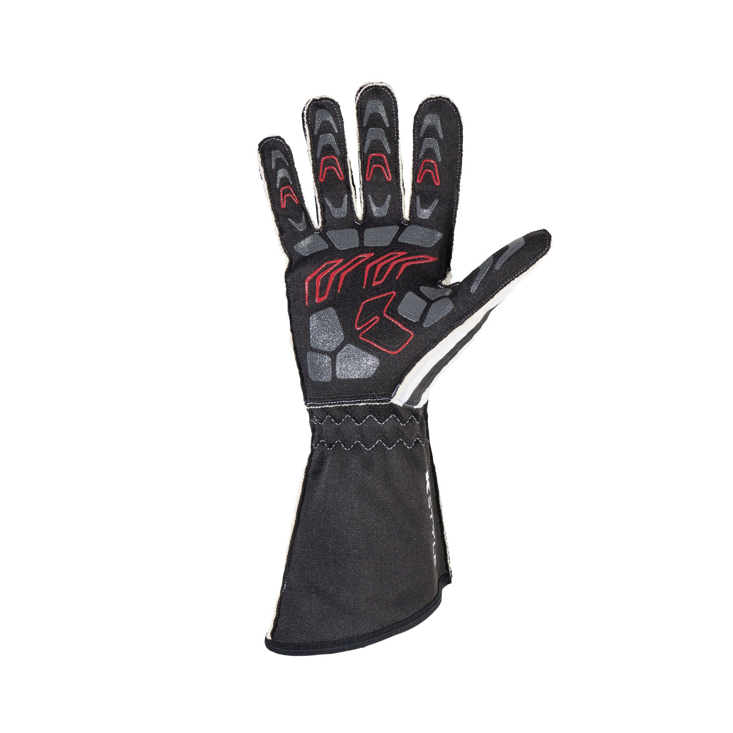 OMP KS1R Kating Gloves Black/White/Silver Gloves \ for Karting