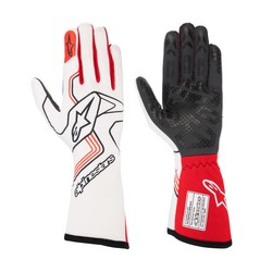 Alpinestars Tech-1 RACE V3 Gloves White/Red (FIA)