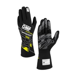 OMP SPORT MY24 Racing Gloves Black-Yellow (FIA)