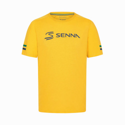 2024 Ayrton Senna F1 Men's Stripe Yellow T-shirt