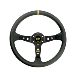 OMP CORSICA BLACK-YELLOW Leather Steering Wheel