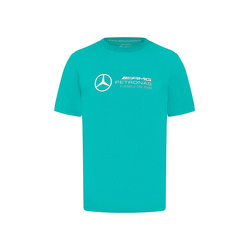 2024 Mercedes AMG F1 Men's Large Logo Ultra Teal T-shirt