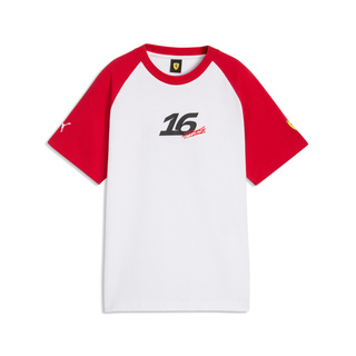 2026 Scuderia Ferrari F1 Charles Leclerc Kids Graphic T-shirt White