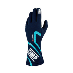 OMP FIRST-S MY20 Racing Gloves Navy/turquoise (FIA)