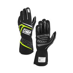 OMP FIRST MY24 Racing Gloves Black-Yellow (FIA)