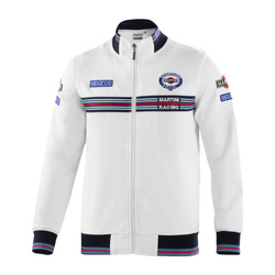 Sparco Mens Martini Racing Full Zip Sweatshirt white