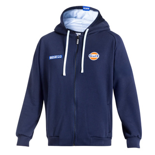 Sparco Full Zip GULF MY25 Mens Hooded Sweatshirt navy blue