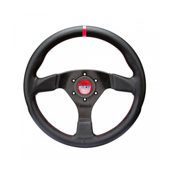 Sparco R383 CHAMPION Leather Steering Wheel Black/Red