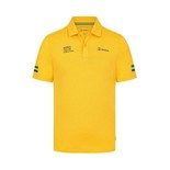 2024 Ayrton Senna F1 Men's Stripe Yellow Polo