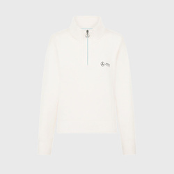 2024 Mercedes AMG F1 Women's Relaxed Fit Off-White 1/4 Zip Sweatshirt